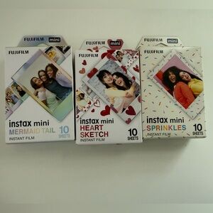 Fujifilm Instax Mini Film Trio Pack - Total, Heart Sketch, Sprinkles